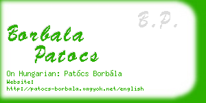 borbala patocs business card